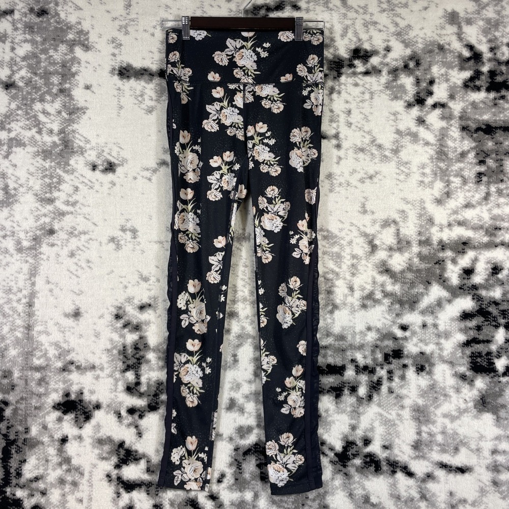 Free People Movement Leggings Womens Size Small Black Floral Gym Training Casual
